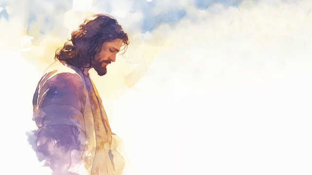 watercolor jesus christ isolated