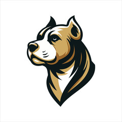 A simple and clean Dog head vector design with a combination of black and gold on a white background. This illustration is very suitable for a company brand logo