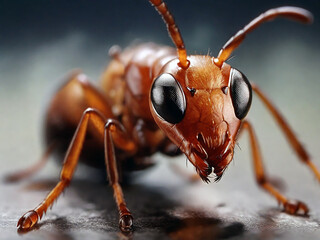 a close view of an ant that is most industrious insect
