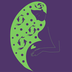 Pregnant Woman Green Hair