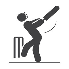 cricket player man icon vector illustration eps.