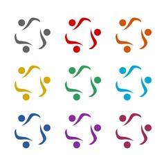 Social logo icon isolated on white background. Set icons colorful