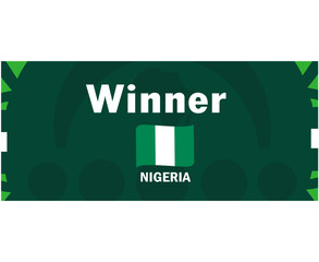 Nigeria Winner Ribbon Flag African Nations 2023 Teams Emblem Countries African Football Symbol Logo Design Vector Illustration