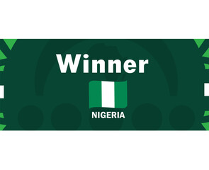 Nigeria Winner Ribbon Flag African Nations 2023 Teams Emblem Countries African Football Symbol Logo Design Vector Illustration