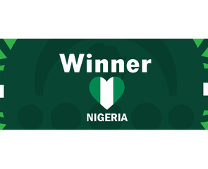 Nigeria Winner Heart Flag African Nations 2023 Teams Emblem Countries African Football Symbol Logo Design Vector Illustration