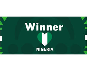 Nigeria Winner Heart Flag African Nations 2023 Teams Emblem Countries African Football Symbol Logo Design Vector Illustration
