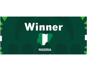 Nigeria Winner Map Flag African Nations 2023 Teams Emblem Countries African Football Symbol Logo Design Vector Illustration