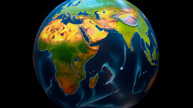 Stunning Image of the Earth Globe with a Luminous Background Featuring Primarily the Pacific Ocean Region