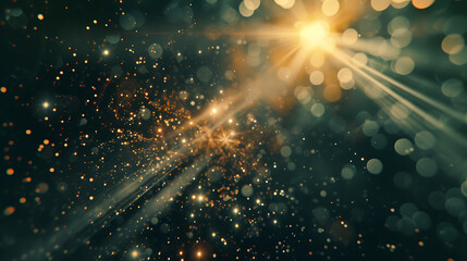 light burst with stars space laser beam on dark backg - obrazy, fototapety, plakaty
