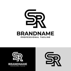 Modern Initials SR Logo, suitable for business with SR or RS initials