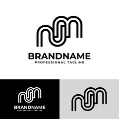 Modern Initials NM Logo, suitable for business with NM or MN initials