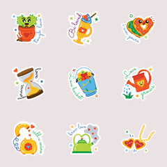 Handy Set of Love Embraces Flat Stickers 


