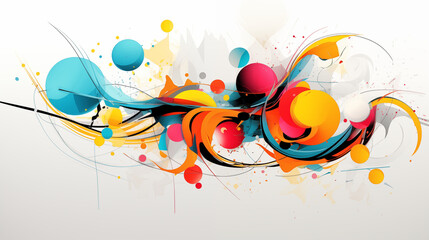 Vibrant Abstract Elegance: Dynamic Color Dance