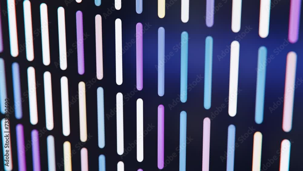 Poster animated 3d abstract technology dark background. glowing lines. data, hi-tech concept. virtual space