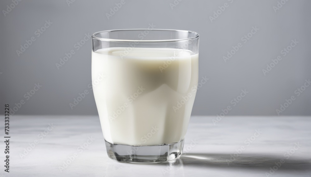 Wall mural A glass of milk on a table