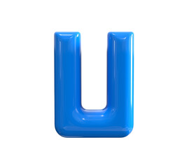 U Letter Blue 3D