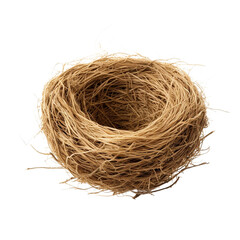 Empty bird Nest. Isolated on a Transparent Background.
