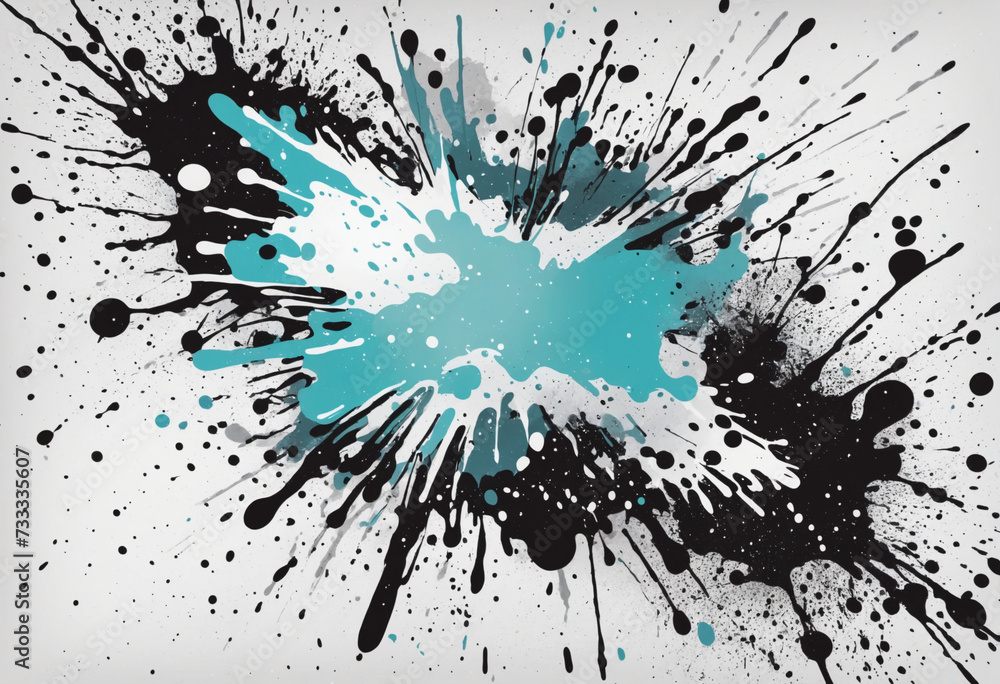 Poster abstract distorted patterns on white backdrop, doodles and swirls
