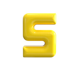 S Latter Yellow 3D