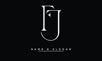 FJ,  JF,  F,  J   Abstract  Letters  Logo  Monogram - obrazy, fototapety, plakaty