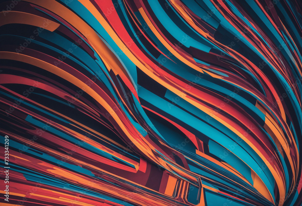 Aufkleber vibrant and abstract geometric pattern with colorful shapes and lines