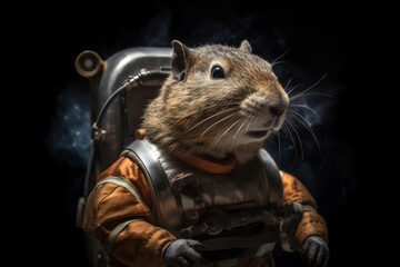 Blast off into whimsy with this cosmic guinea pig astronaut. - obrazy, fototapety, plakaty