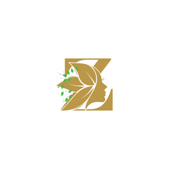 Beauty face logo design with premium concept letter Z