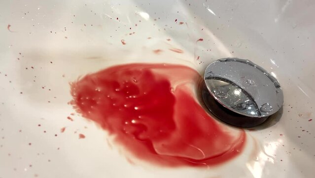 blood drain bathroom sink. health disorder
