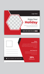 modern travel post card design for travel agency.