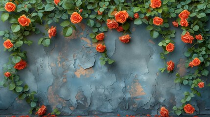 Vibrant Wall Covered in Abundant Orange Flowers