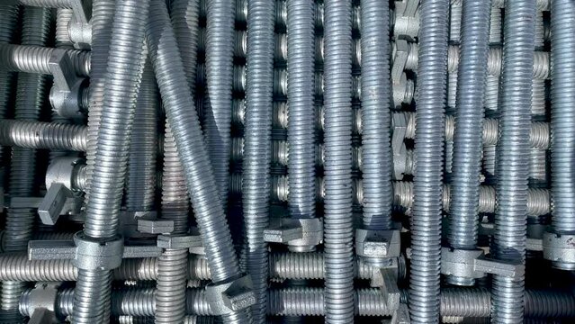 Jack base support scaffolding stock in construction site closeup