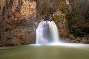 Fototapeta na wymiar Aerial view of of Ilıca Waterfall in Küre Mountains National Park, Turkey