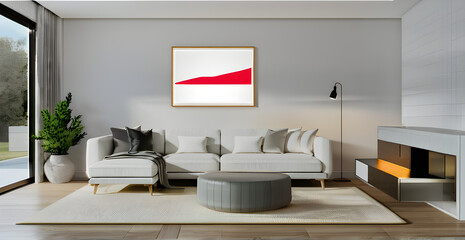minimalist, living room,Generative AI