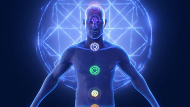 Human Character with Chakra Points