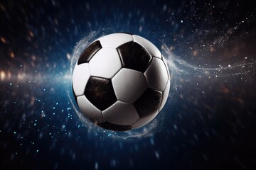 Fototapeta premium Soccer Ball Flying Into the Goal