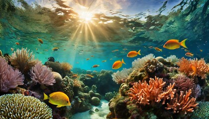 Fototapeta na wymiar coral reef and tropical fishes