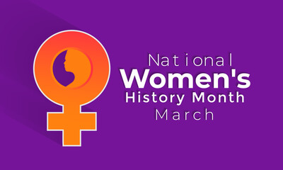Women's History Month is observed every year in March, is an annual declared month. Greeting card, Banner poster, flyer and Banner, background design.