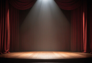 Theater stage light background with spotlight illuminated the stage for opera performance. Empty...