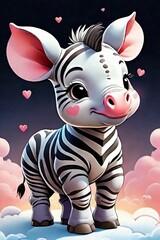 Fototapeta na wymiar Baby Zebra Sticker