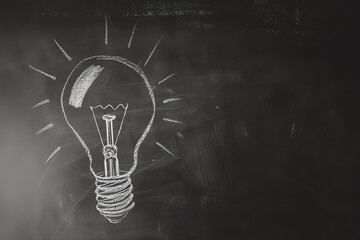 light bulb drawn with chalk, AI generated