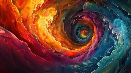 Fototapeta premium Digital art depicting vortex of fractal patterns, with vivid colors that seem to move and change when viewed from different angles.