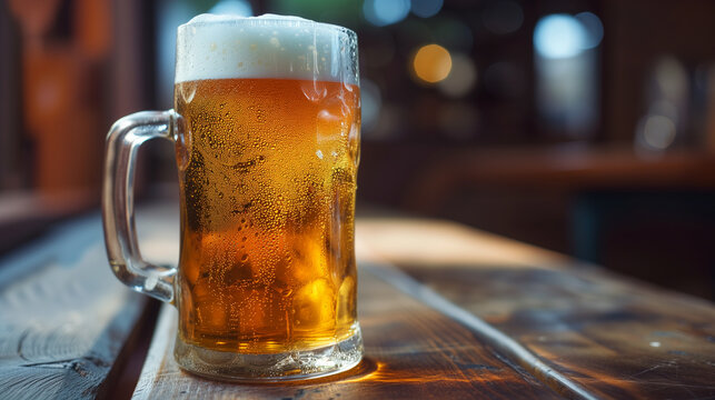 Details with a glass of cold beer. AI generated.