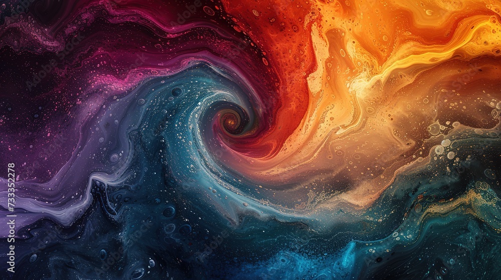 Aufkleber abstract swirls of color, high-resolution capture emphasizing the rich texture and depth of the pain