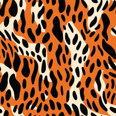 seamless leopard animal pattern  vector illustration isolated transparent background, cut out or cutout t-shirt design