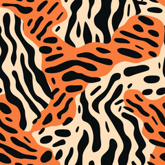 seamless leopard animal pattern  vector illustration isolated transparent background, cut out or cutout t-shirt design