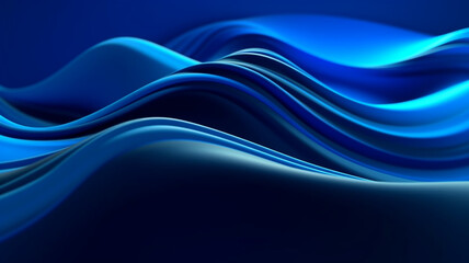 Fototapeta premium abstract modern minimal wallpaper with wavy lines glowing over the blue background