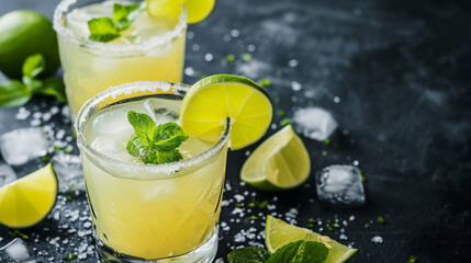 Details with a margarita cocktail. AI generated
