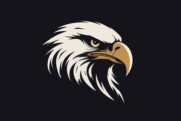 Bird falcon and circle frame logo design, eagle or hawk badge emblem vector icon