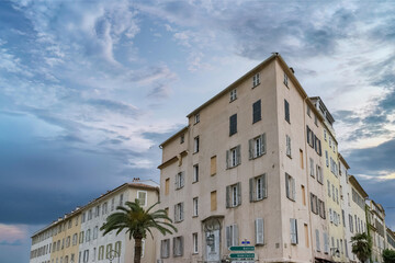 Corse, colorful houses in Ajaccio