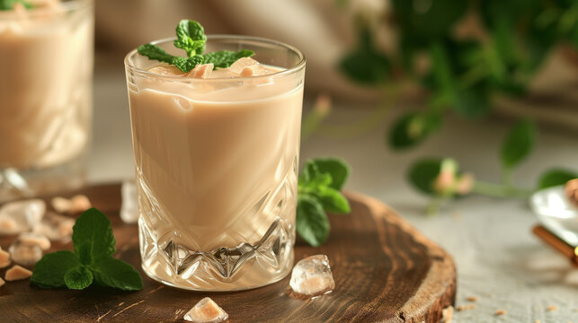 Details with an Irish cream drink. AI generated.